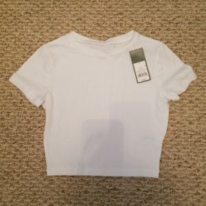 White Midriff Cotton Shirt